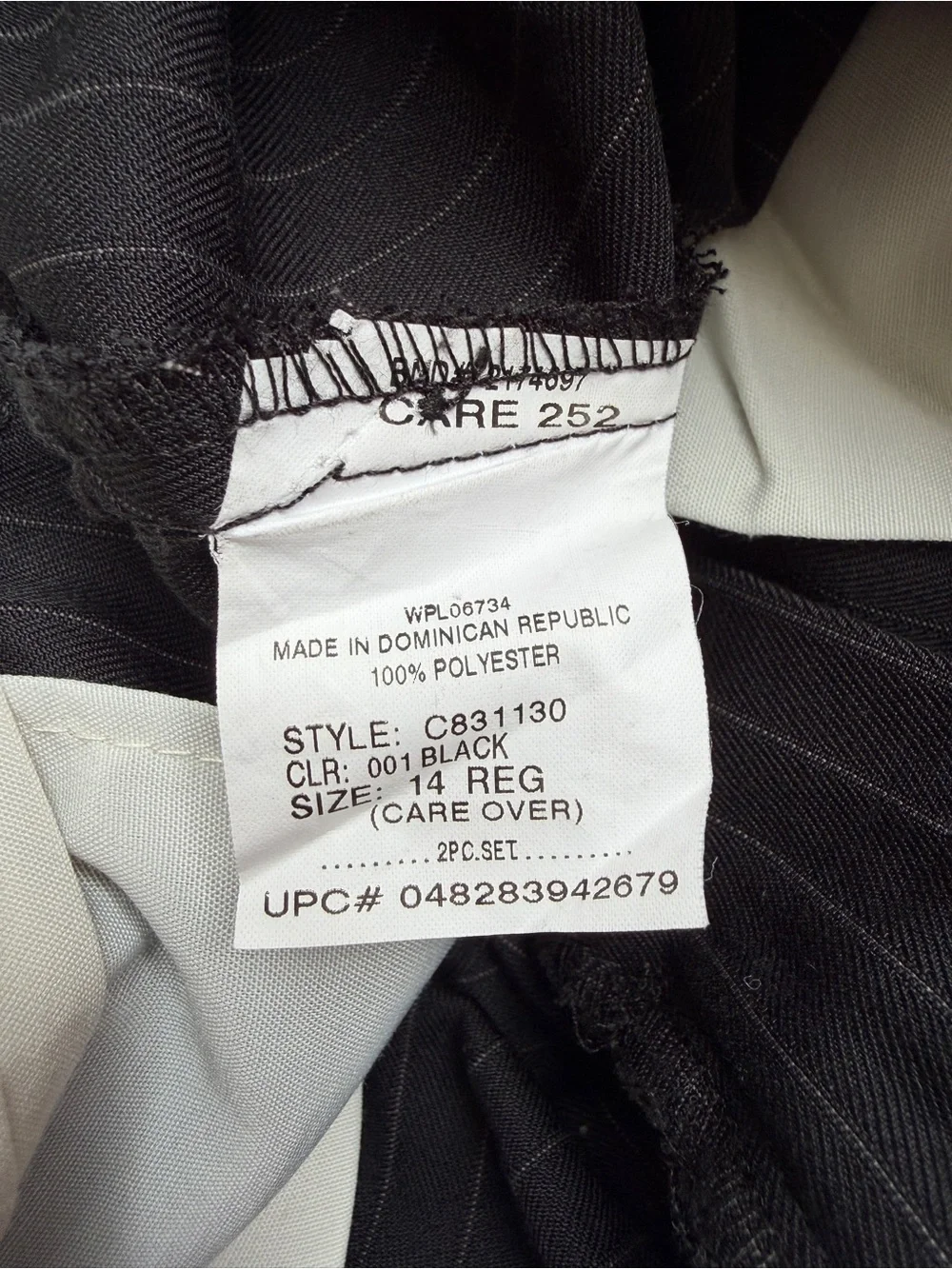 Chaps 2 piece Black Pinstripe Suit jacket coat pants Boys Size 14